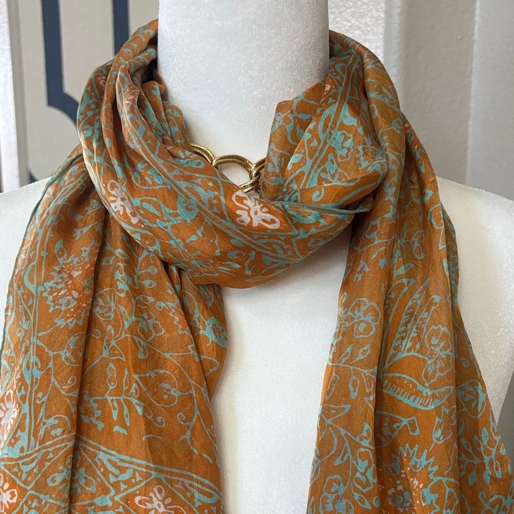 Bohemian Silk Scarf with Fringe